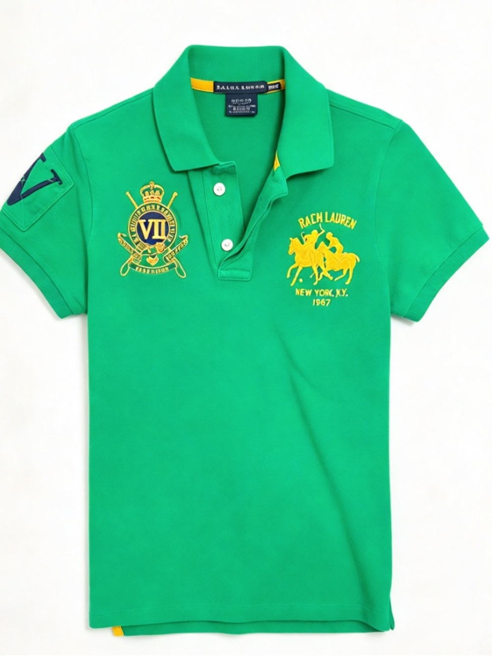 Ralph Lauren Sport Green Big Pony Embroidered Crest Polo Shirt XS
